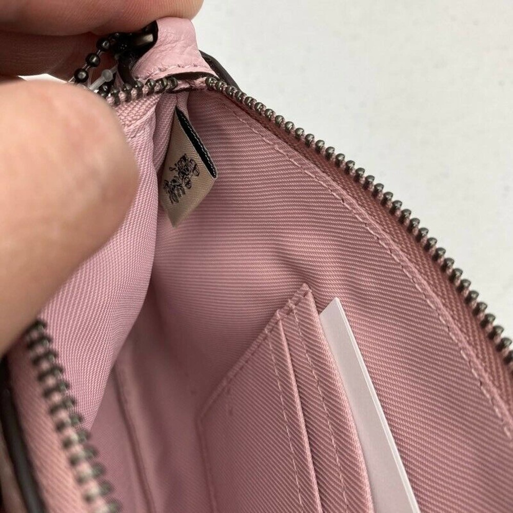Coach Polished Pebble Leather Small Wristlet Pink - Picture 3 of 9
